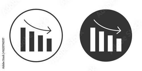Decrease icon in black round