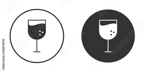 Cup of wine icon in black round