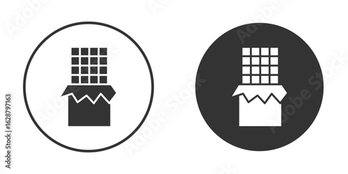 Chocolate icon in black round