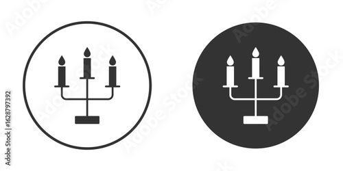 Candelabra icon in black round