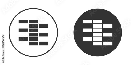 Brickwork icon in black round