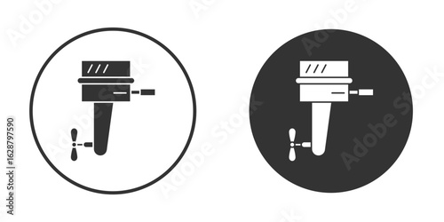 Boat Engine icon in black round