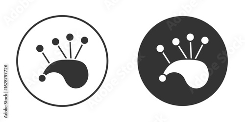 Bagpipes icon in black round