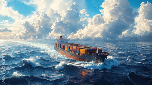 Steel Giant Battling the Ocean