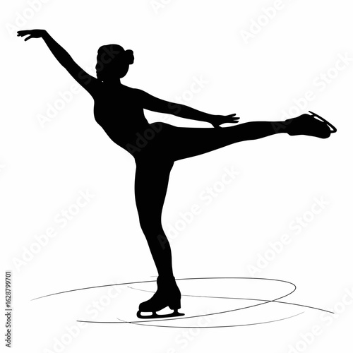 Elegant Figure Skater in Silhouette Pose