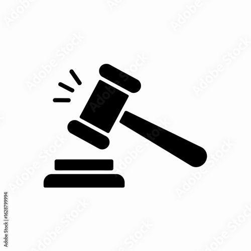 Gavel Icon Symbolizing Justice and Law Concepts