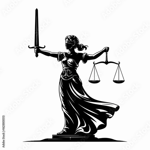 Lady Justice Icon Illustration