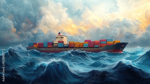 Steel Giant Battling the Ocean