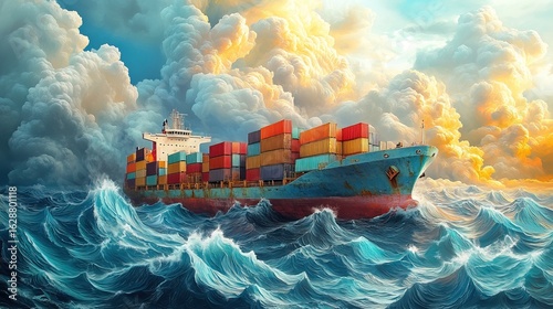 Steel Giant Battling the Ocean