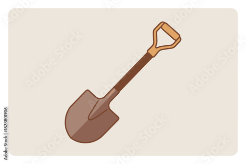 Illustration of a sturdy shovel for gardening digging or construction projects and agricultural needs in farming and landscaping work