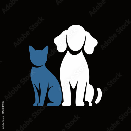 Pet Silhouette Logo Design for Dog and Cat Lovers