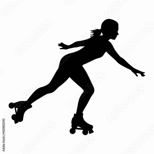 Roller Skating Silhouette in Motion