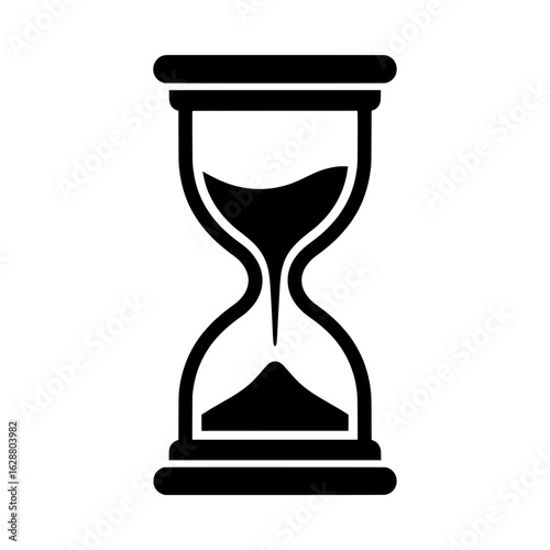 Vector illustration of hourglass with sand isolated on white background, a symbol of time passing