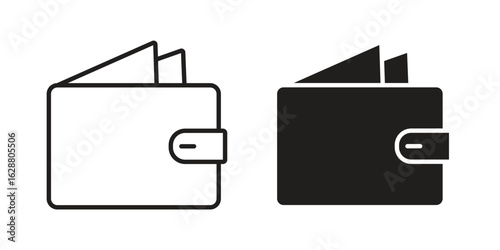 Wallet icon vector Art Illustrations set.