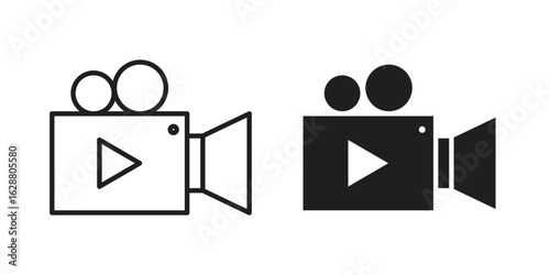 Video camera icon vector Art Illustrations set.