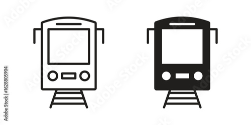 Train icon vector Art Illustrations set.