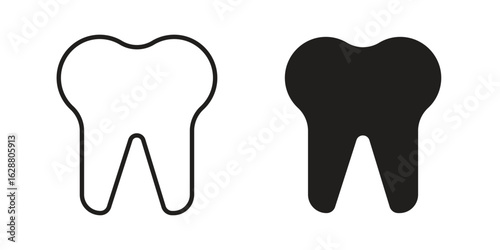 Tooth icon vector Art Illustrations set.