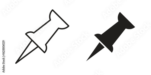 Thumbtack icon vector Art Illustrations set.