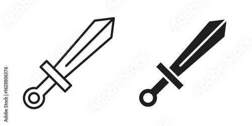 Sword icon vector Art Illustrations set.