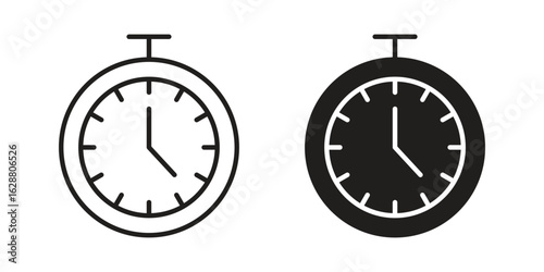 Stopwatch icon vector Art Illustrations set.