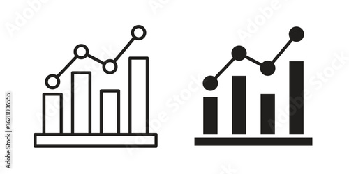 Stats icon vector Art Illustrations set.
