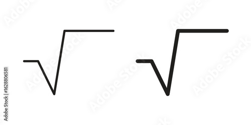 Square root icon vector Art Illustrations set.