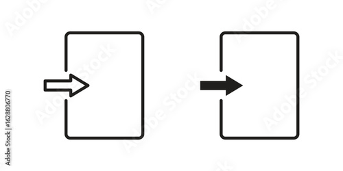 Sign out icon vector Art Illustrations set.