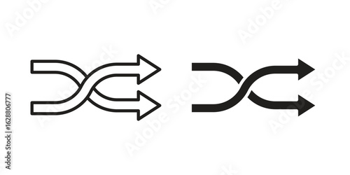 Shuffle icon vector Art Illustrations set.