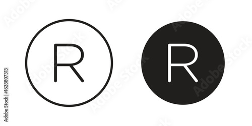 Registered icon vector Art Illustrations set.