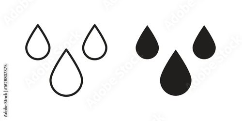 Raindrops icon vector Art Illustrations set.
