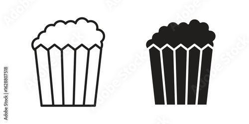 Popcorn icon vector Art Illustrations set.
