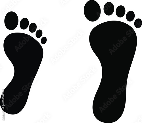 foot prints on white background