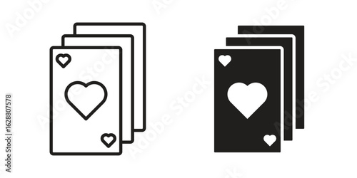 Playing cards icon vector Art Illustrations set.