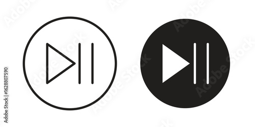 Play pause icon vector Art Illustrations set.
