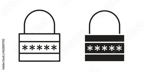 Password icon vector Art Illustrations set.