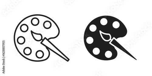 Palette icon vector Art Illustrations set.