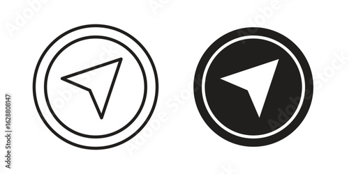 Navigation icon vector Art Illustrations set.
