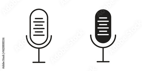Microphone icon vector Art Illustrations set.