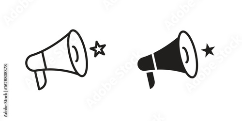 Megaphone icon vector Art Illustrations set.