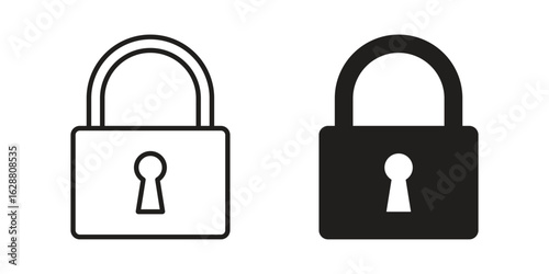 Lock icon vector Art Illustrations set.