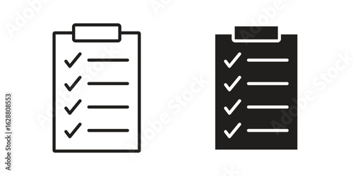 List check icon vector Art Illustrations set.