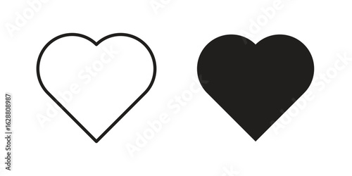 Heart icon vector Art Illustrations set.
