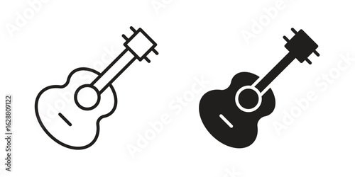 Guitar icon vector Art Illustrations set.