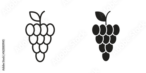 Grape icon vector Art Illustrations set.