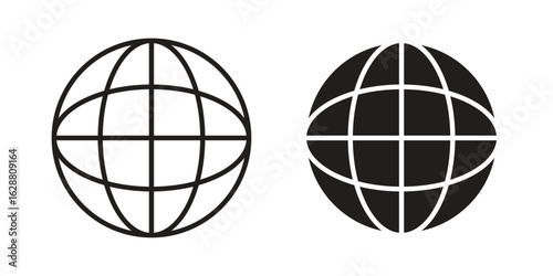 Globe icon vector Art Illustrations set.