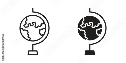 Globe icon vector Art Illustrations set.