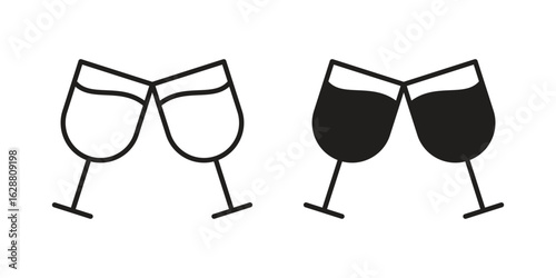 Glass-cheers icon vector Art Illustrations set.