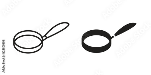 Frying pan icon vector Art Illustrations set.
