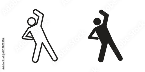Fitness exercise icon vector Art Illustrations set.