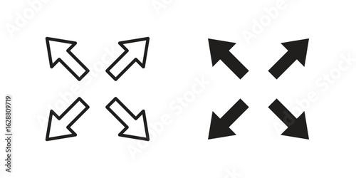 Expand icon vector Art Illustrations set.